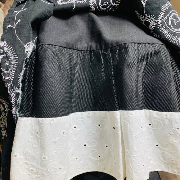 I.N. Studio Embroidered Sequin Halter Dress Size 14 Ruffle Tiered Eyelet V Neck - Picture 10 of 16